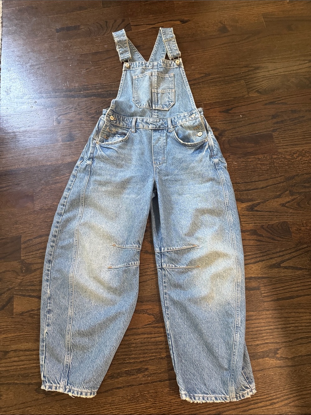 We The Free Light Blue Denim Overalls